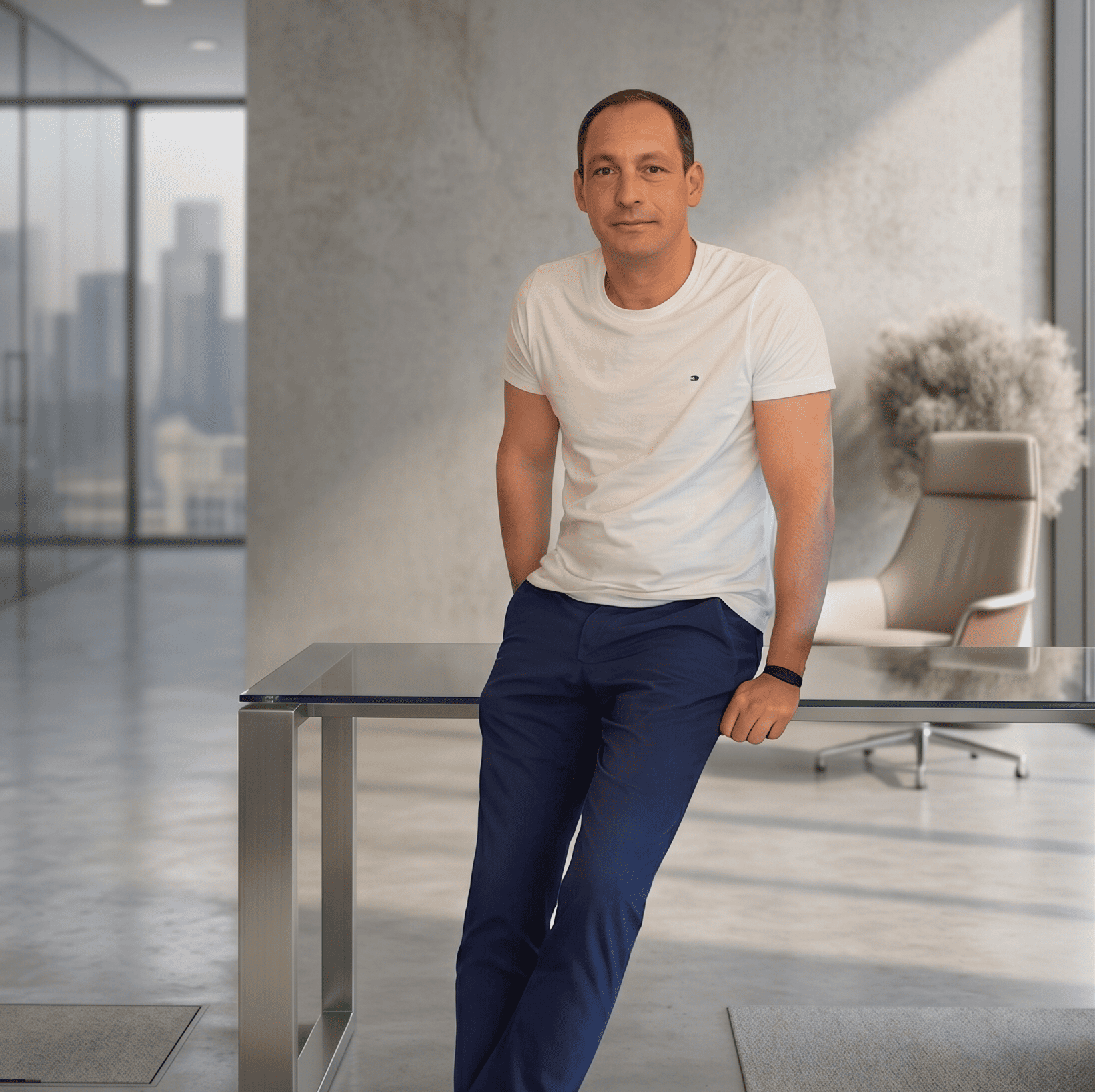 José Luis Garnés, especialista en inteligencia artificial y fundador de IA Alicante, en una oficina moderna
